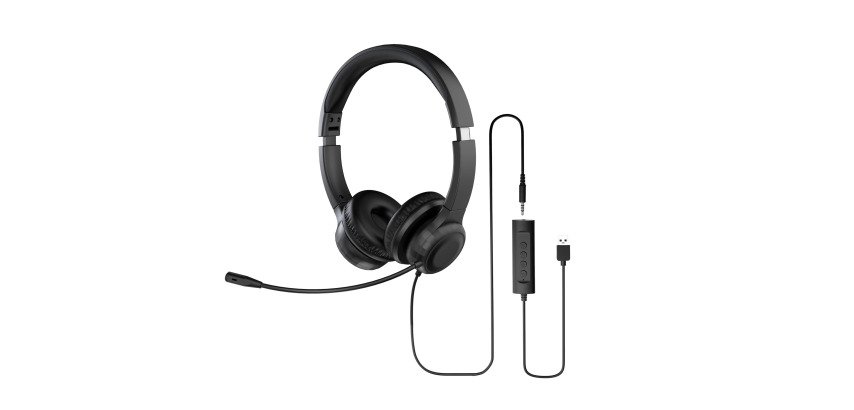 Acer AHW154 Auriculares Alámbrico De mano Oficina/Centro de llamadas USB tipo A Negro