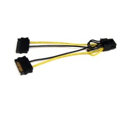 StarTech.com Câble adaptateur d'alimentation SATA vers carte vidéo PCI Express 8 broches de 15 cm