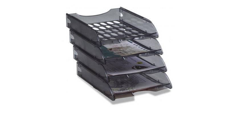 Vaschetta portacorrispondenza forata E040 - 26 x 34,5 x 6,5 cm - nero - Fellowes