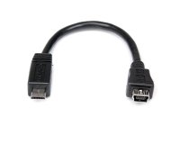 Cable Adaptador 15cm Mini USB a Micro USB - 1x MicroUSB-B Macho - 1x MiniUSB-B Hembra