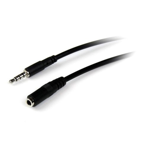 Cable de 2m de Extensión Alargador de Auriculares Headset Mini-Jack 3,5mm 4 pines Macho a Hembra