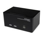 StarTech.com Switch Commutateur KVM USB 2 ports Sortie Vidéo DVI, Audio HUB USB 2.0 3 Écrans - 2 PC