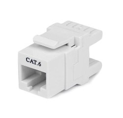 StarTech.com Jack Conector de Pared Módulo Keystone RJ45 Hembra Cat6 de Red 180º - Blanco - Tipo 110