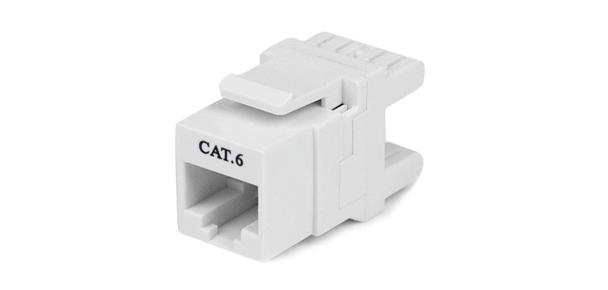 StarTech.com Jack Conector de Pared Módulo Keystone RJ45 Hembra Cat6 de Red 180º - Blanco - Tipo 110