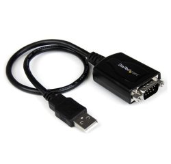 StarTech.com Cable Profesional de 0,3m USB a Puerto Serie Serial RS232 DB9 con Retención del Puerto COM
