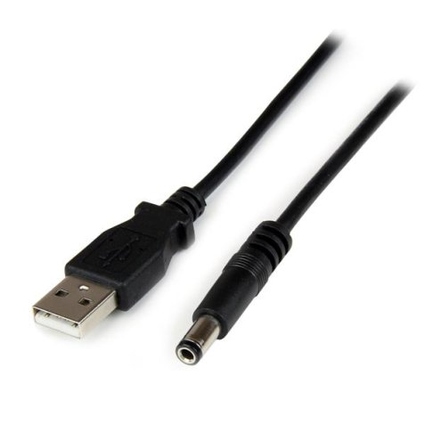 Cable Adaptador 1m USB A Macho a Conector Coaxial Barrel Alimentación Corriente Tipo N 5,5mm 5V DC