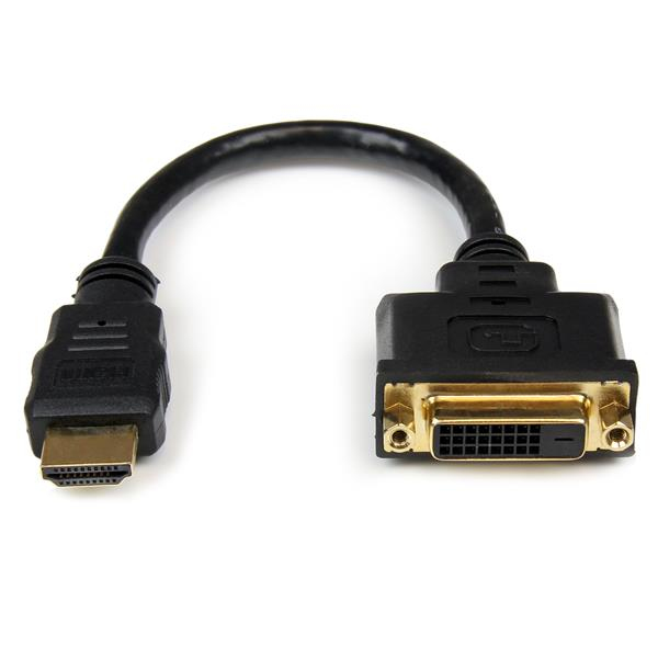 Adaptador de 20cm HDMI a DVI - DVI-D Hembra - HDMI Macho - Cable Conversor  de Vídeo - Negro en