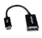 StarTech.com Câble adaptateur Micro USB vers USB Host OTG de 12cm - Mâle / Femelle - Noir