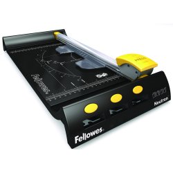 Rogneuse fellowes neutron a4 capacité 10f safecut cartridge lames interchangeables 3 rangements longueur coupe 320mm