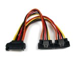 StarTech.com Cable 0,15m Adaptador Bifurcador Divisor Splitter Alimentación SATA Latching Cierre Pestillo - 2x Hembra