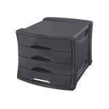 Bloc de classement Europost 4 tiroirs - VIVIDA Noir - L28,5 x H24,5 x P38 cm