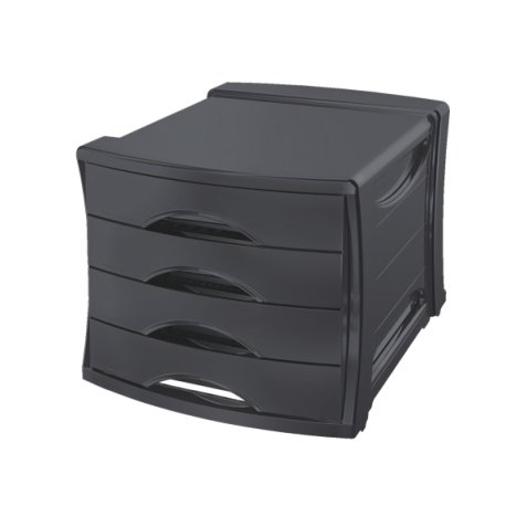 Bloc de classement Europost 4 tiroirs - VIVIDA Noir - L28,5 x H24,5 x P38 cm