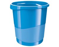 Corbeille papier esselte europost vivida polypropylène poignées intégrées capacité 14l 258x322x285mm coloris bleu