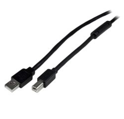 StarTech.com 65ft (20m) Active USB 2.0 A to B Cable, Long USB Cable, USB Printer Cable, 1x USB A (M), 1x USB B (M), Black