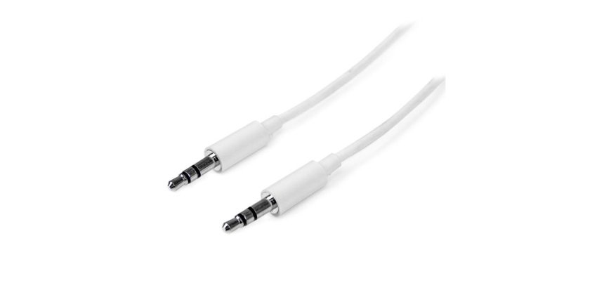 StarTech.com Câble Audio Stéréo Mini-Jack 3.5mm Slim de 3 m - Mâle/Mâle - Blanc