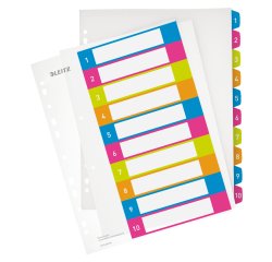 Intercalaires en plastique WOW, numéroté, A4, 1-10