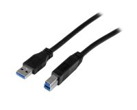 Cable Certificado 2m USB 3.0 Super Speed USB B Macho a USB A Macho Adaptador para Impresora - Negro