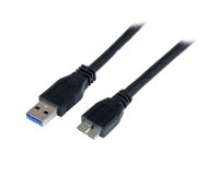 StarTech.com Cable Certificado 1m USB 3.0 Super Speed SS Micro USB B Macho a USB A Macho Adaptador - Negro