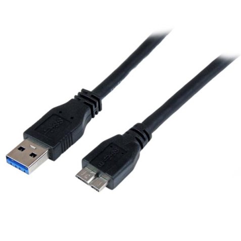 StarTech.com Cable Certificado 1m USB 3.0 Super Speed SS Micro USB B Macho a USB A Macho Adaptador - Negro