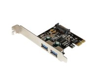 StarTech.com 2 Port PCI Express PCIe SuperSpeed USB 3.0 Controller Card w/ SATA Power