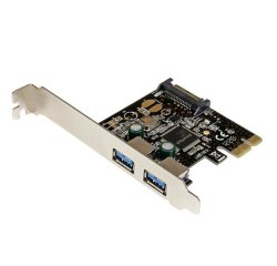 StarTech.com 2 Port PCI Express PCIe SuperSpeed USB 3.0 Controller Card w/ SATA Power