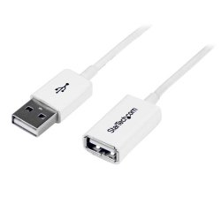 Cable de 3m de Extensión Alargador USB 2.0 - Macho a Hembra USB A - Extensor - Blanco