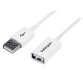 Cable de 3m de Extensión Alargador USB 2.0 - Macho a Hembra USB A - Extensor - Blanco