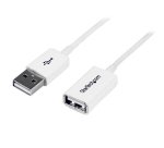 Cable de 3m de Extensión Alargador USB 2.0 - Macho a Hembra USB A - Extensor - Blanco