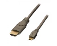 Lindy 0.5m HDMI - USB 2.0 Micro B M/M 0,5 m Micro USB Negro, Antracita