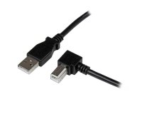 StarTech.com Cable Adaptador USB 2m para Impresora Acodado - 1x USB A Macho - 1x USB B Macho en Ángulo Derecho