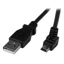 cable adaptador 2m usb a macho a mini usb b macho acodado en angulo hacia abajo