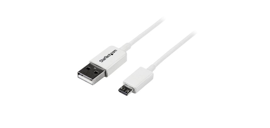 Cable Adaptador 2m USB A Macho a Micro USB B Macho para Teléfono Móvil Smartphone - Blanco