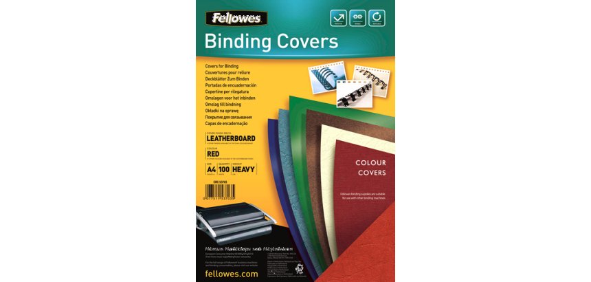 Boîte de 100 plats de couvertures grain cuir A4 Rouge