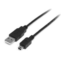 startechcom cable usb de 50cm para camara - 1x usb a macho - 1x mini usb b macho - adaptador negro