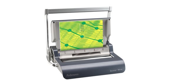 Perforelieuse fellowes quazar wire manuelle 130f perforation facile 15f 80g anneaux métal 14mm a4 410x460x130mm 7,4kg