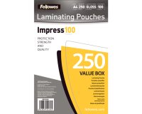 Pochettes de plastification Fellowes A4 100 µ brillantes - Boîte de 250
