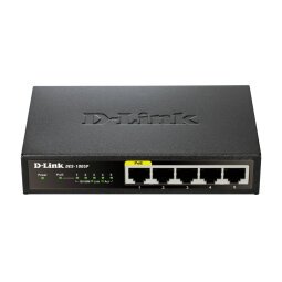 D-Link DES-1005P Non-géré L2 Fast Ethernet (10/100) Connexion Ethernet, supportant l'alimentation via ce port (PoE) Noir