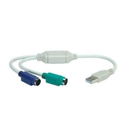 Nilox NX120200103 PS/2 cable 2x 6-p Mini-DIN USB A White