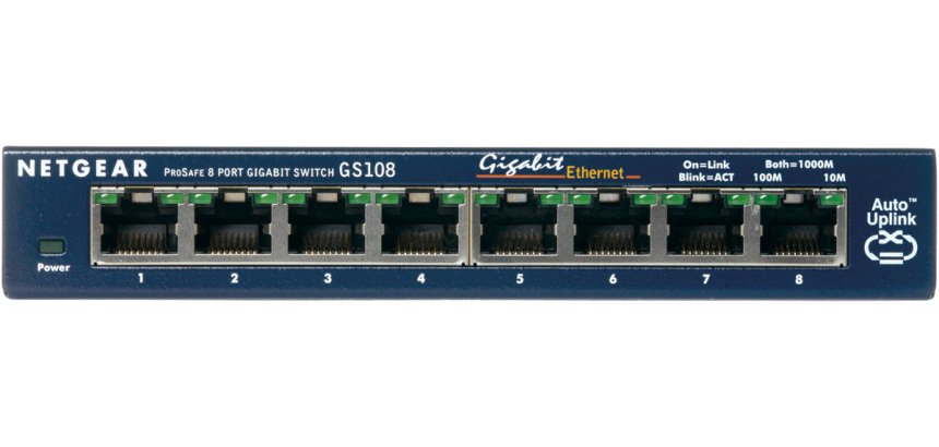 NETGEAR GS108GE commutateur réseau Non-géré Gigabit Ethernet (10/100/1000) Bleu