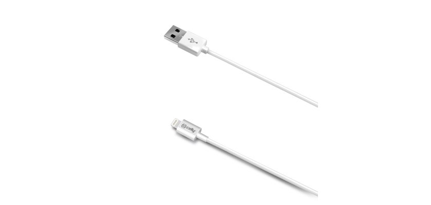 Cable USB Celly CAVI UTILITY, Lightning, USB A, Blanco, Apple iPhone, iPad, iPod, 1 pieza(s)