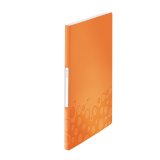 Protège-documents leitz wow polypropylène 20 pochettes 40 vues 231x16x310mm étiquette dos coloris orange métal