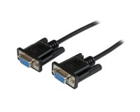 Cable de 2m Nulo de Módem Serie RS232 DB9 - Hembra a Hembra - Color Negro