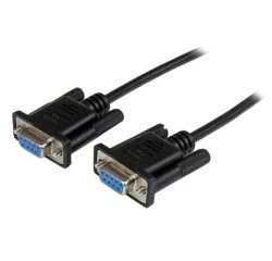 Cable de 1m Nulo de Módem Serie RS232 DB9 - Hembra a Hembra - Color Negro
