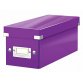 Boîte rangement cd leitz click&store carton pelliculé 143x136x352mm boutons-pression porte-étiquette coloris violet