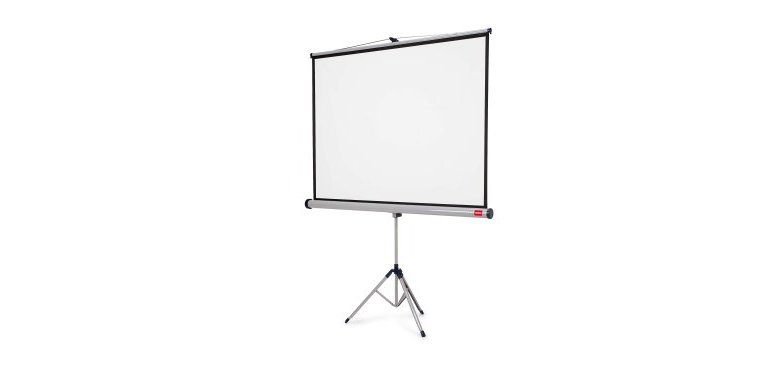 Écran projection nobo trépied format 16/10 inclinaison repliable poids 10.08kg 175x1150cm