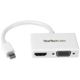 StarTech.com Adaptateur audio / vidéo de voyage - Convertisseur 2-en-1 Mini DisplayPort vers HDMI ou VGA - Blanc