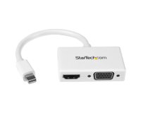 StarTech.com Adaptateur audio / vidéo de voyage - Convertisseur 2-en-1 Mini DisplayPort vers HDMI ou VGA - Blanc
