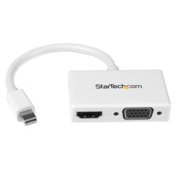 StarTech.com Travel A/V Adapter: 2-in-1 Mini DisplayPort to HDMI or VGA Converter - White