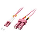 Lindy 46362 Cable de fibra óptica e InfiniBand 3 m LC SC Rosa