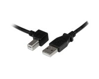 StarTech.com Cable Adaptador USB 1m para Impresora Acodado - 1x USB A Macho - 1x USB B Macho en Ángulo Izquierdo